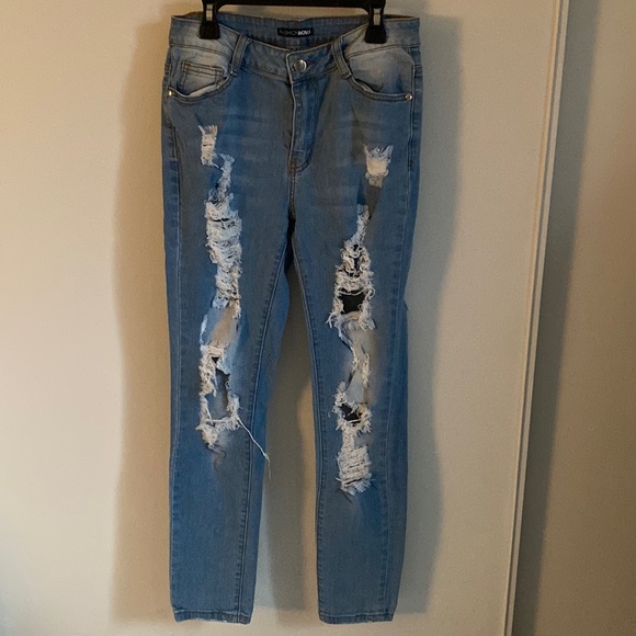 Fashion Nova Denim - FN Distressed Blue Jeans